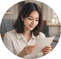 Tammy reading her future letter